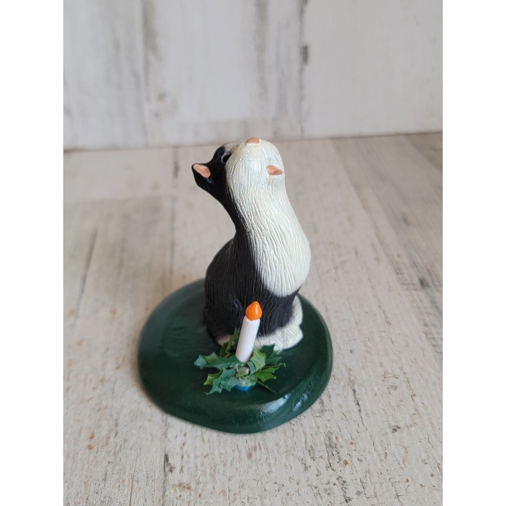 Byers Choice tuxedo cat carrier Xmas vintage candle home decor unique